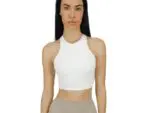 Top deportivo sin mangas de alta sujeción blanco