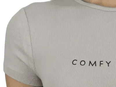 Body manga corta beige