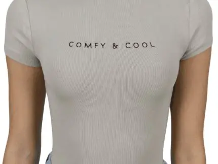 Body manga corta beige