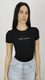 Body de manga corta negro