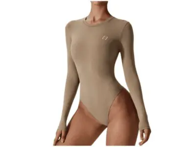 Body manga larga moldeador camel