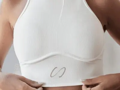 Top deportivo sin mangas de alta sujeción blanco