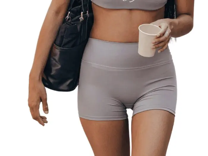 Short deportivo de cintura alta gris