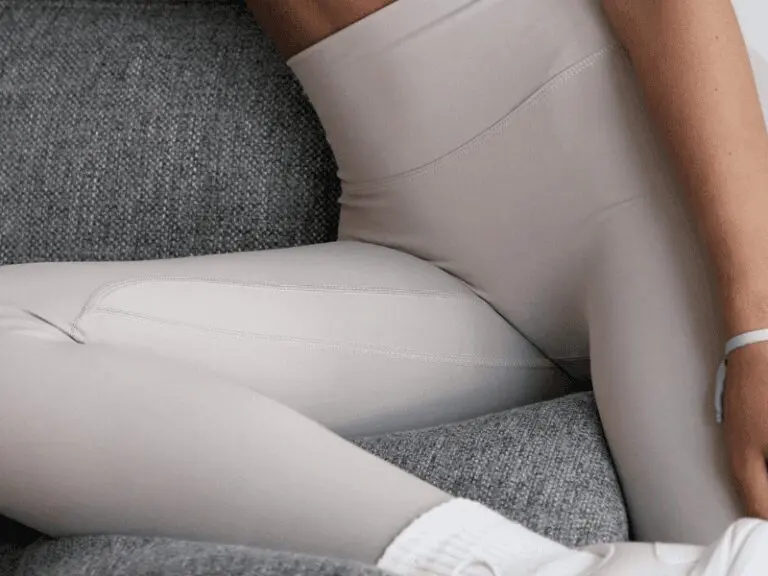 Leggings largos beige de cintura alta
