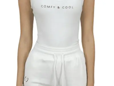 Pantalón Jogger de Tiro Alto blanco