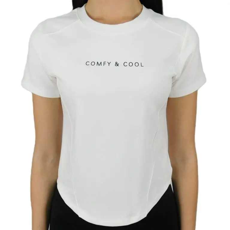 Camiseta de punto de manga corta blanca
