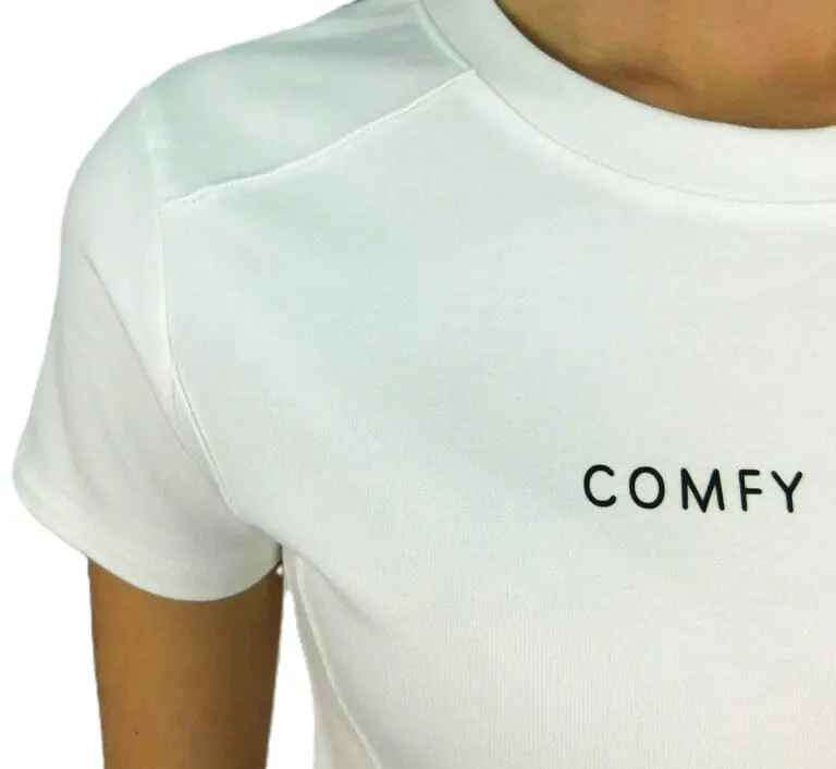 Camiseta de punto de manga corta blanca