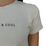 Camiseta de punto de manga corta beige